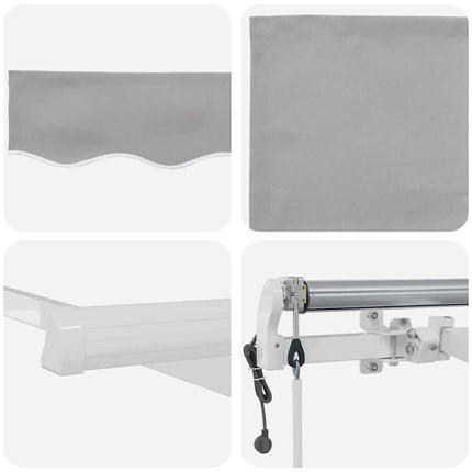 Uitschuifbare Luifel 450 × 300 Cm Stof En Aluminium Lichtgrijs