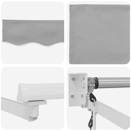 Uitschuifbare Luifel Lichtgrijs 450 X 300 X 165 Cm Lichtgrijs (Wit Frame)