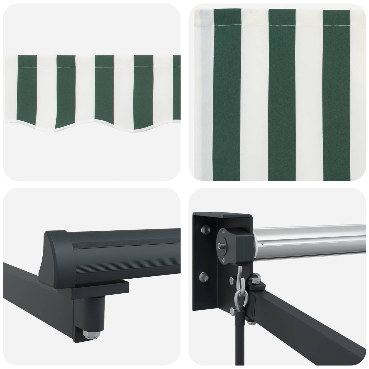 Markies Groen En Wit 450 X 300 X 165 Cm Polyester En Metaal Groen En Wit