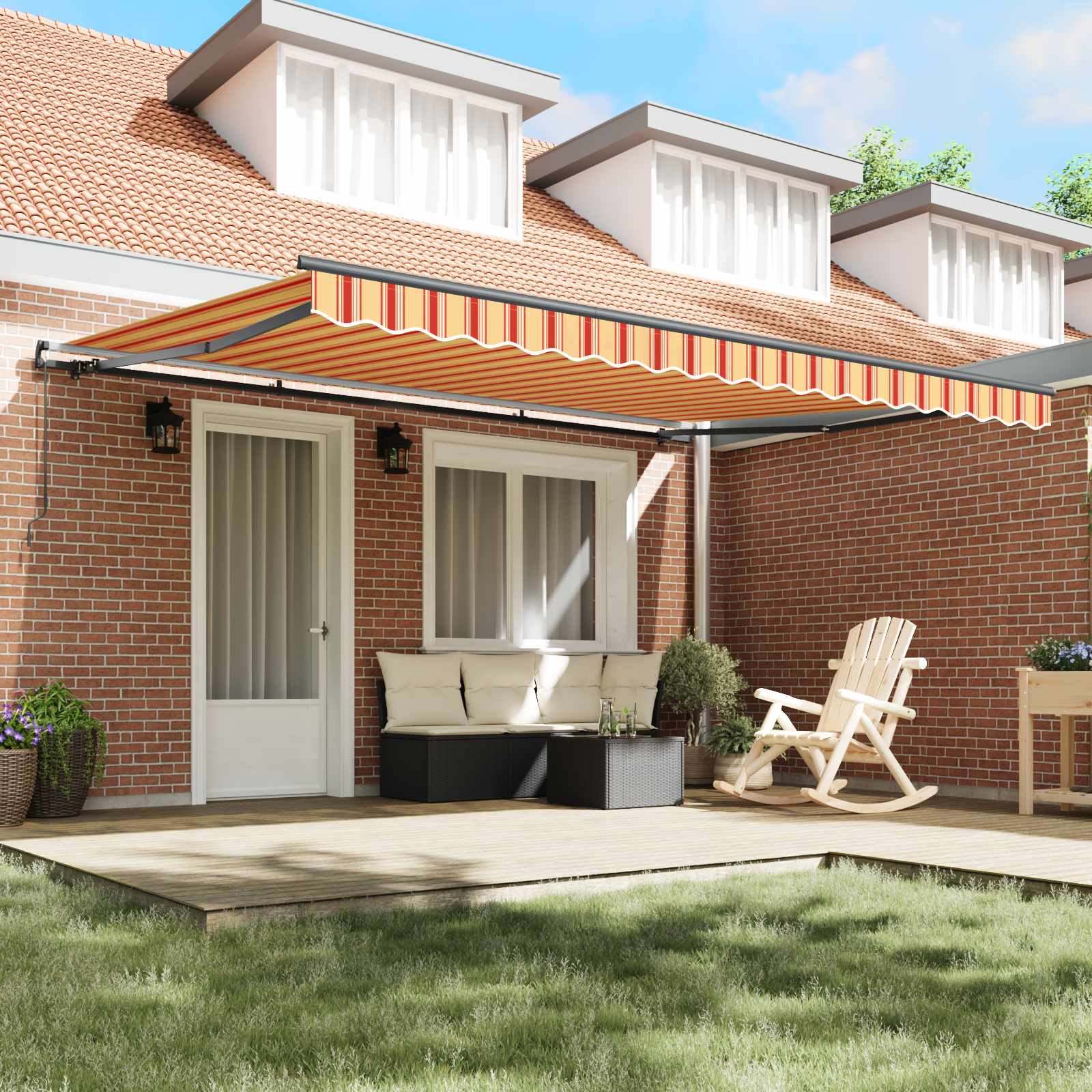 Inklapbaar Zonnescherm Geel En Oranje