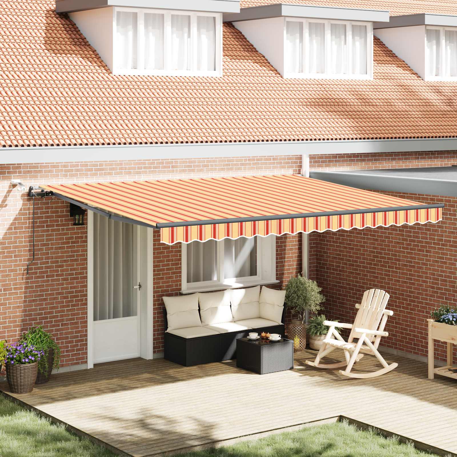Luifeldoek Polyester Geel En Oranje