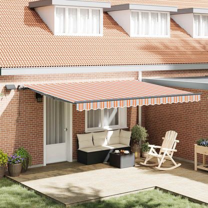 Inklapbaar Zonnescherm Multikleur Stof Oranje/Grijs/Blauw/Wit