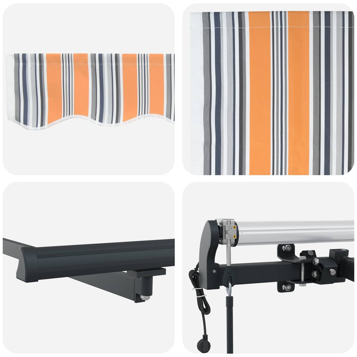 Inklapbaar Zonnescherm Multikleur Blauw En Oranje