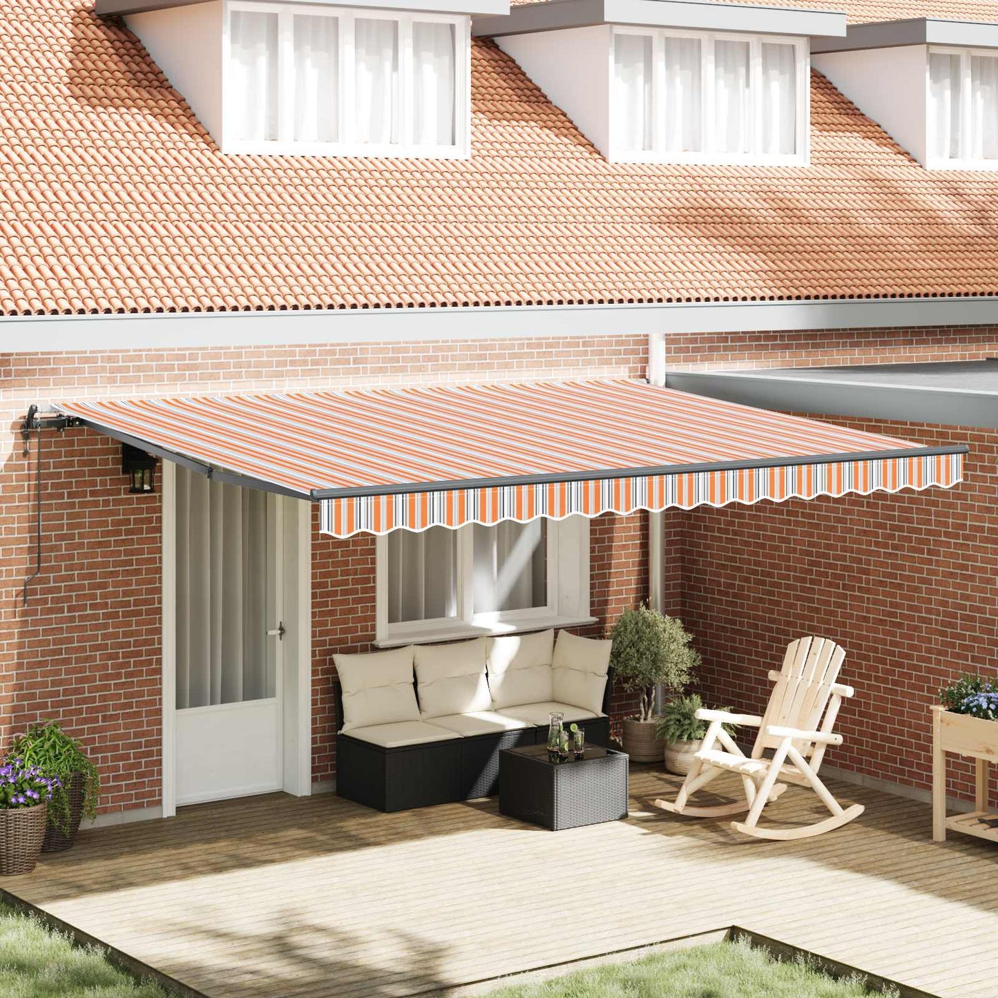 Inklapbaar Zonnescherm Multikleur Blauw En Oranje