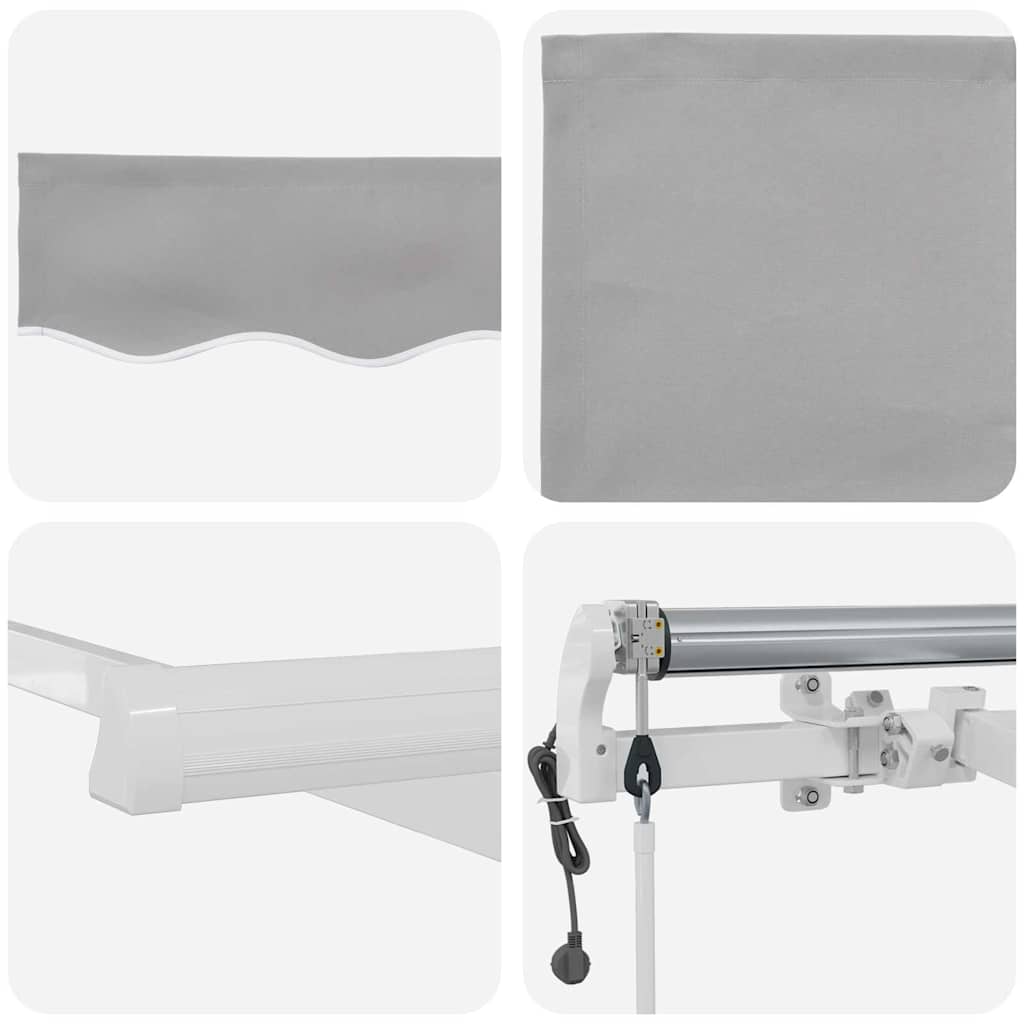 Uitschuifbare Luifel Lichtgrijs 450 × 350 Cm Stof En Aluminium Lichtgrijs