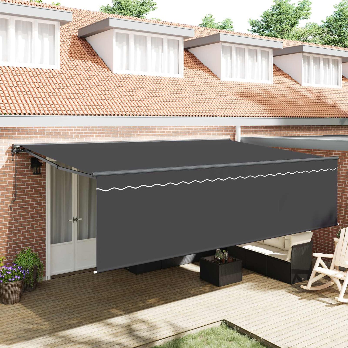 Inklapbaar Zonnescherm Antraciet 500 × 300 Cm Anthraciet (Anthraciet Frame)
