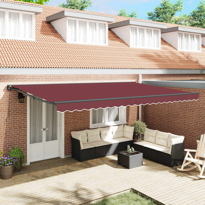 Zijde Frame Bordeauxrood 450 × 300 Cm Polyester Met Pu-Coating Bordeaux (Anthraciet Frame)