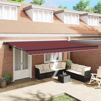 Zijde Frame Bordeauxrood 450 × 300 Cm Polyester Met Pu-Coating Bordeaux (Anthraciet Frame)