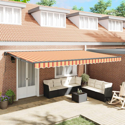 Zijde Frame Multikleur 300 X 250 Cm Polyester Met Pu-Coating Geel En Oranje (Anthraciet Frame)