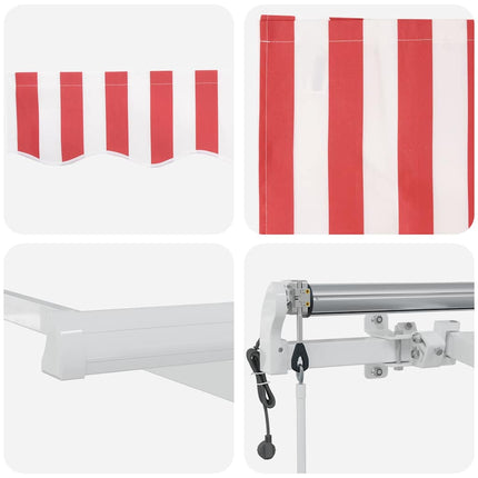 Uitschuifbare Luifel Stof En Aluminium Rood En Wit