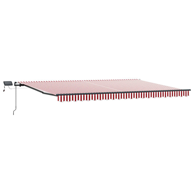 Uitschuifbare Luifel Stof En Aluminium Rood En Wit