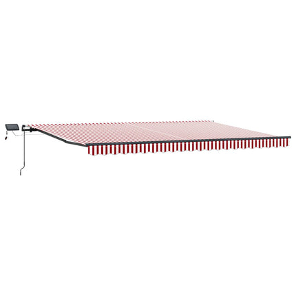 Uitschuifbare Luifel Stof En Aluminium Rood En Wit
