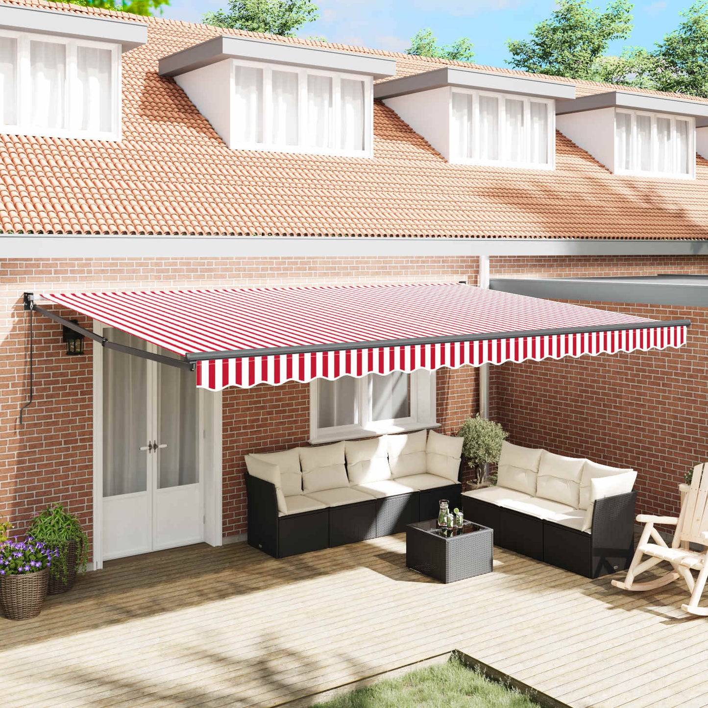 Markies Rood En Wit 500 × 300 Cm Polyester En Metaal Rood En Wit