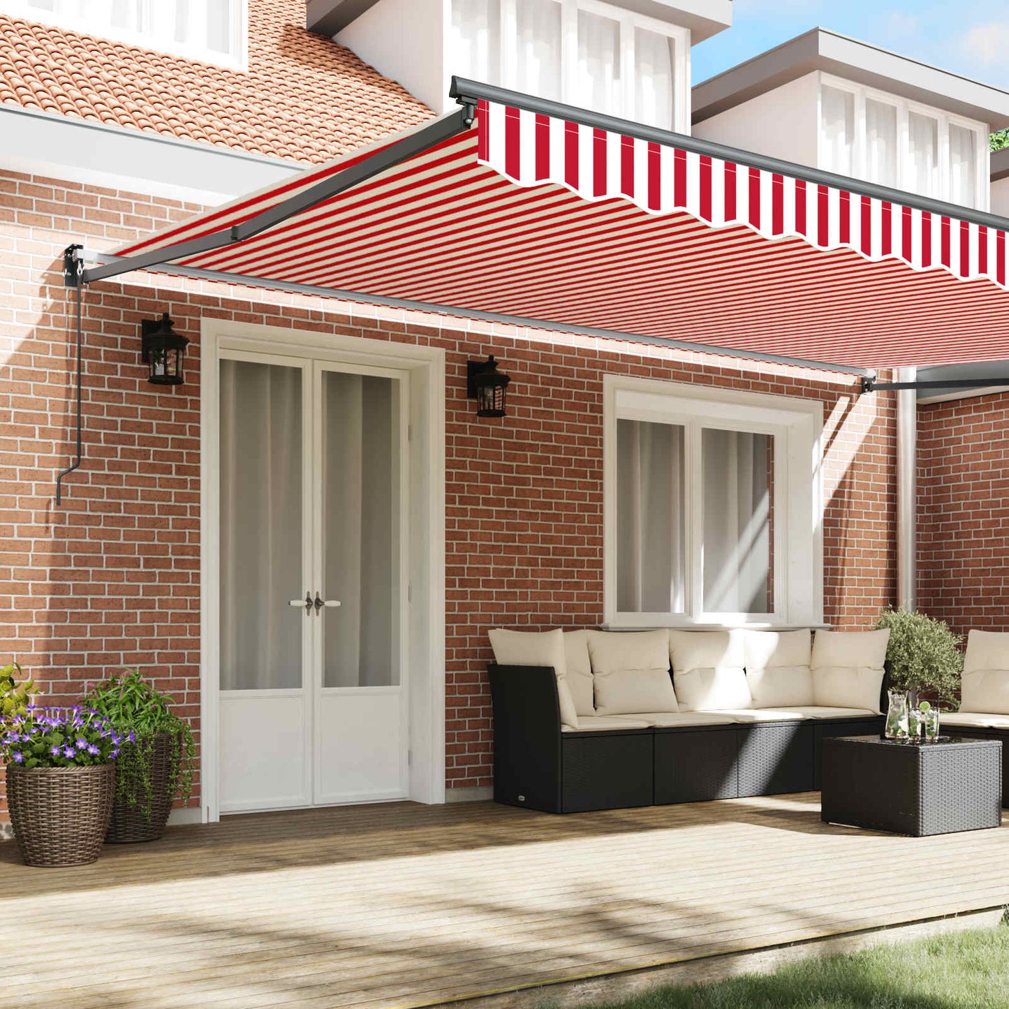 Markies Rood En Wit 500 × 300 Cm Polyester En Metaal Rood En Wit