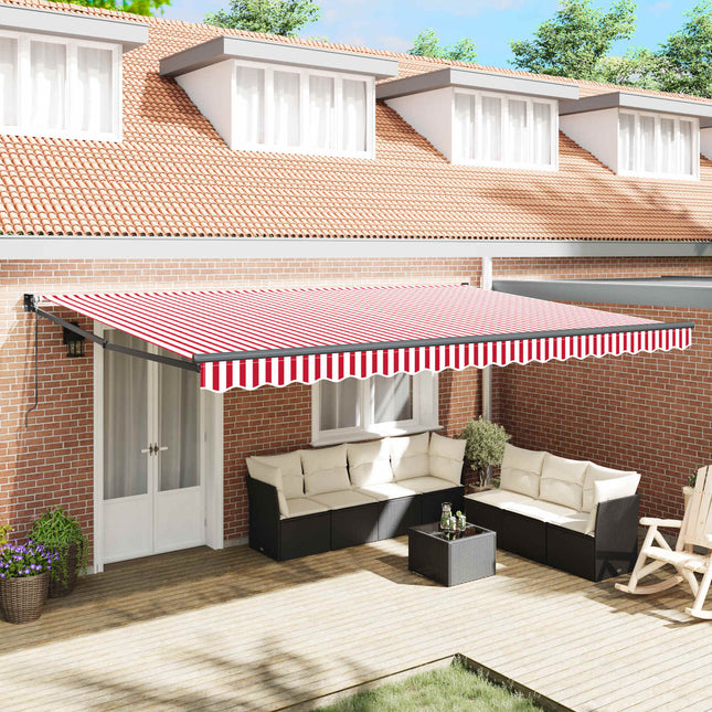 Markies Rood En Wit 500 X 300 X 165 Cm Polyester En Metaal Rood En Wit