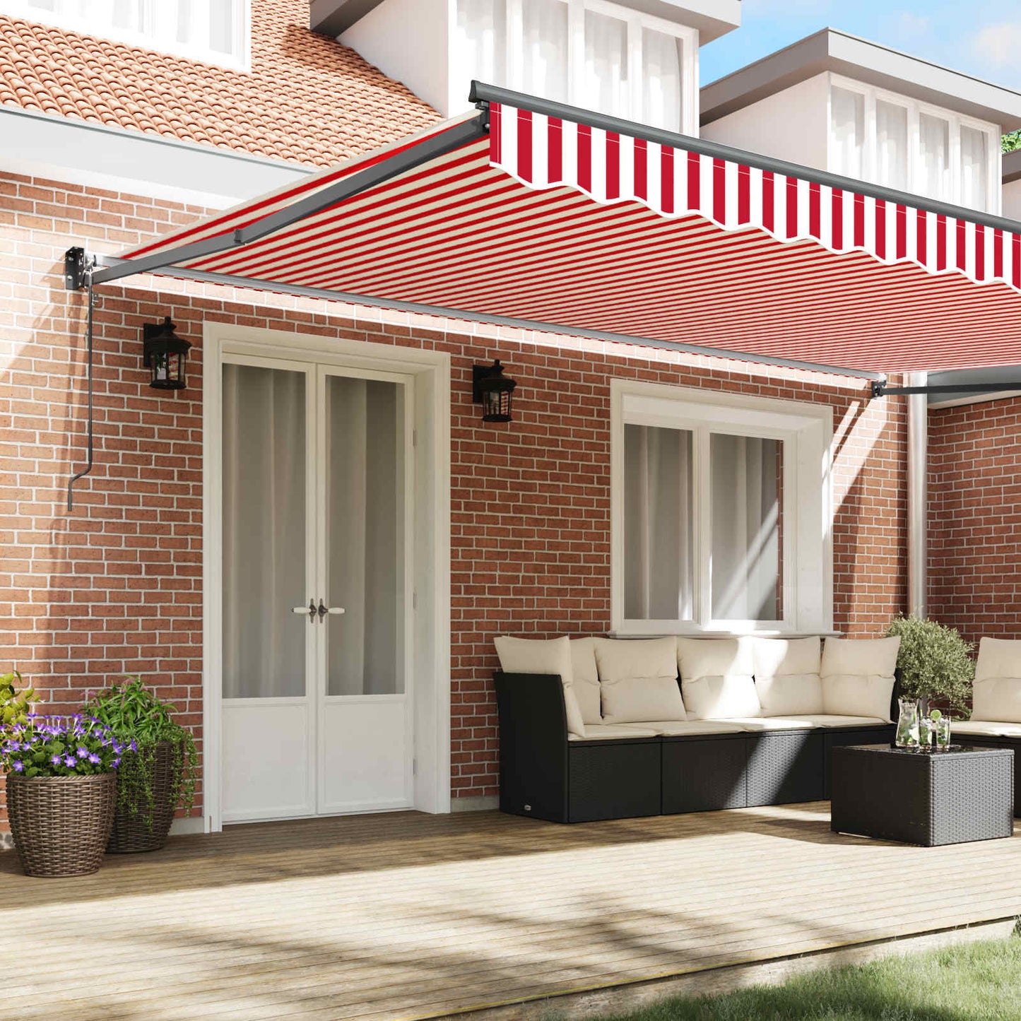Markies Rood En Wit 500 X 300 X 165 Cm Polyester En Metaal Rood En Wit