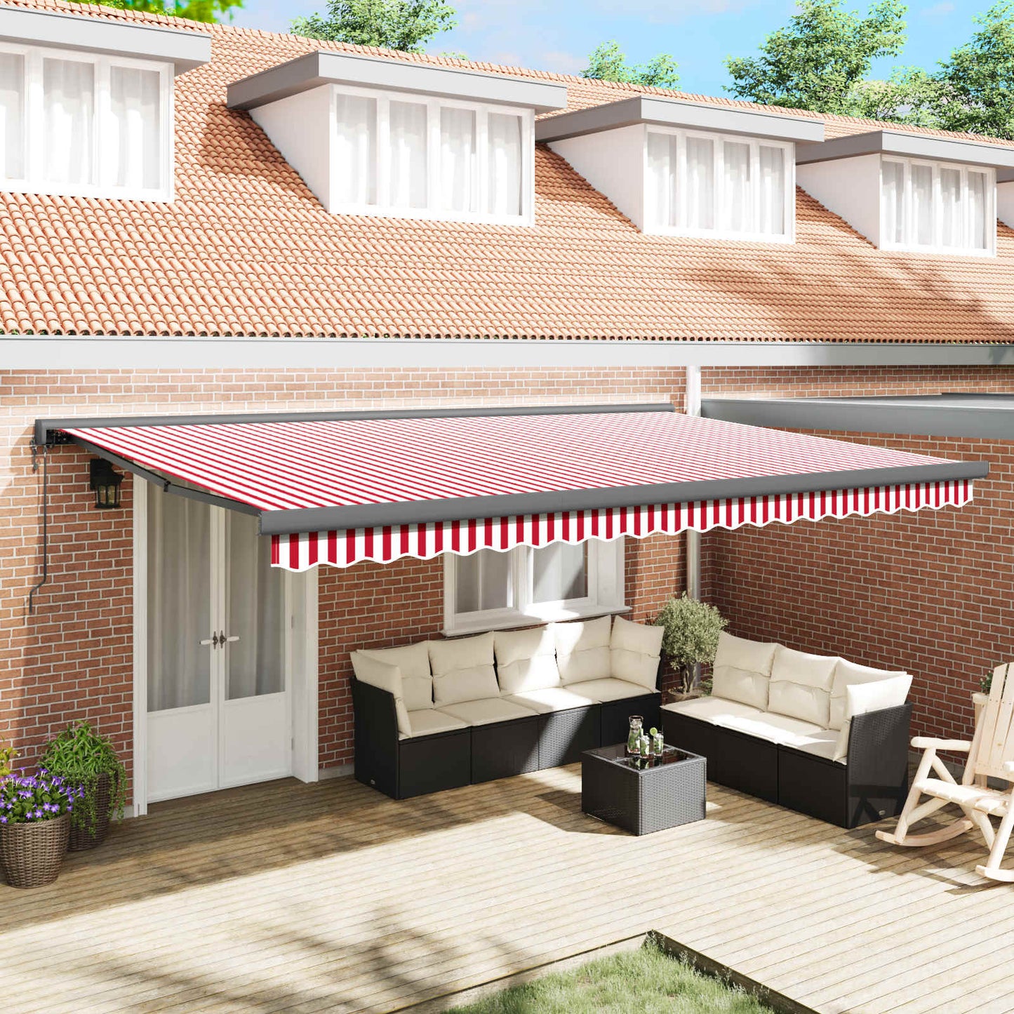 Markies 500 X 300 X 165 Cm Polyester En Aluminium Rood En Wit