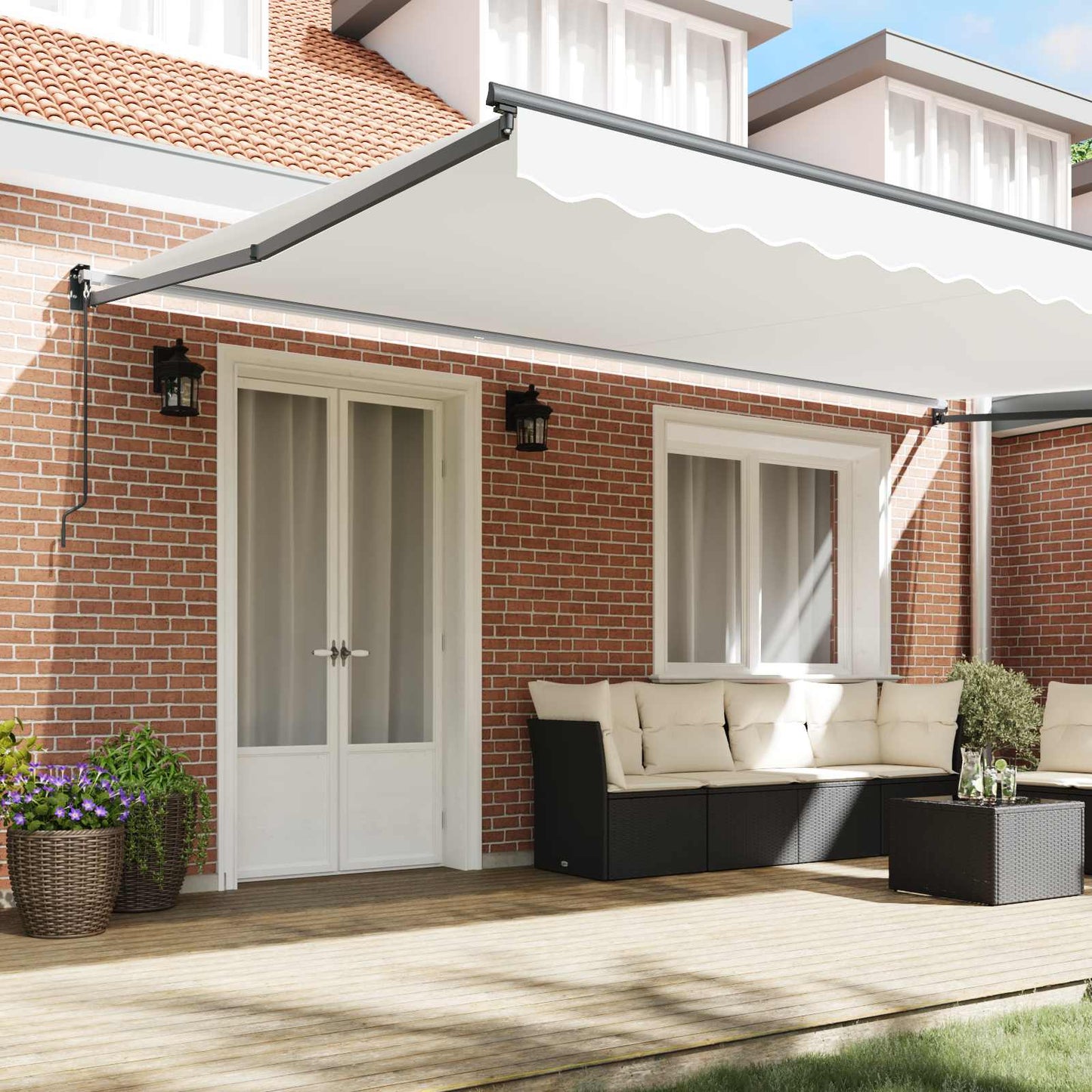 Markies Wit 500 × 300 Cm Polyester En Metaal Wit
