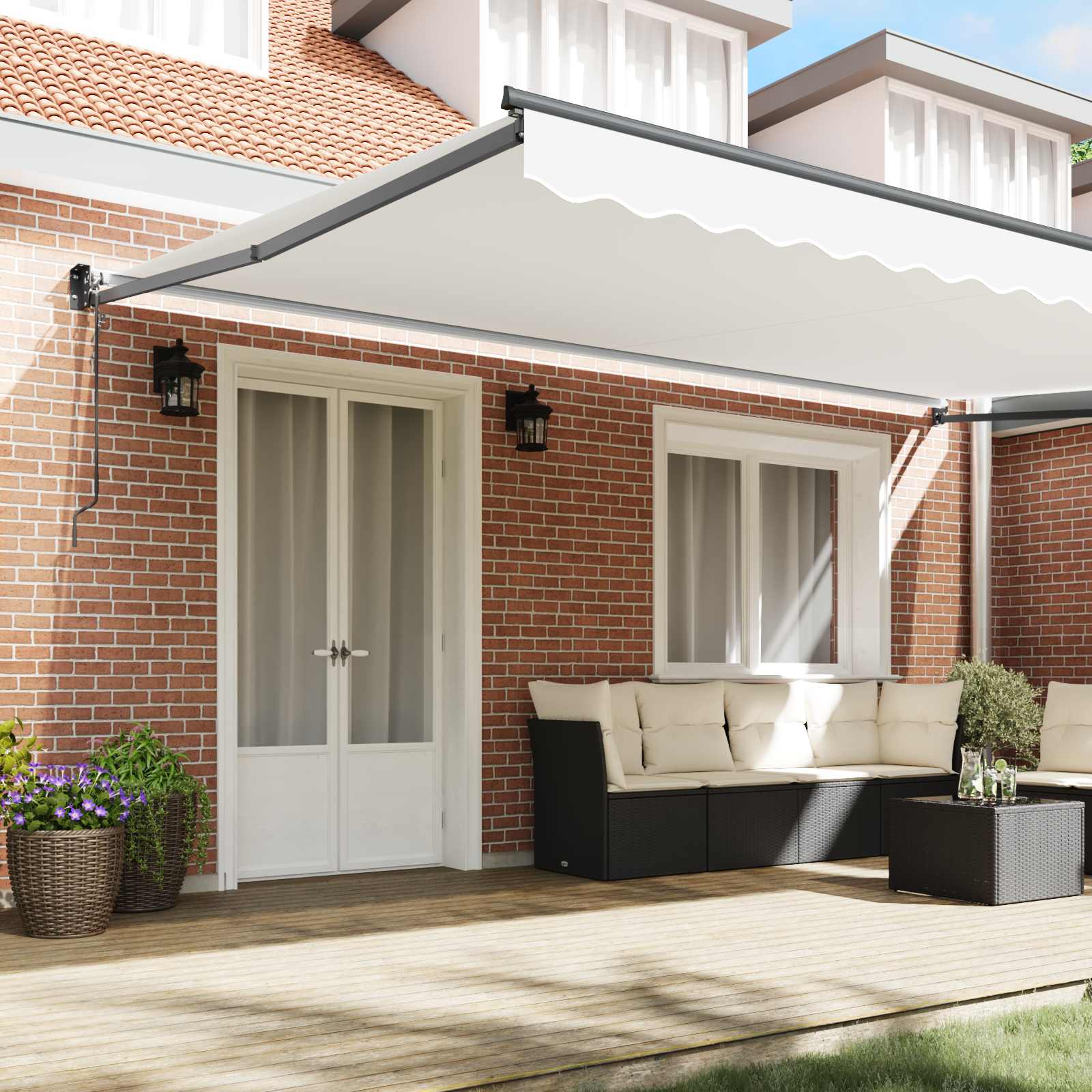 Markies Wit 500 × 300 Cm Polyester En Metaal Wit