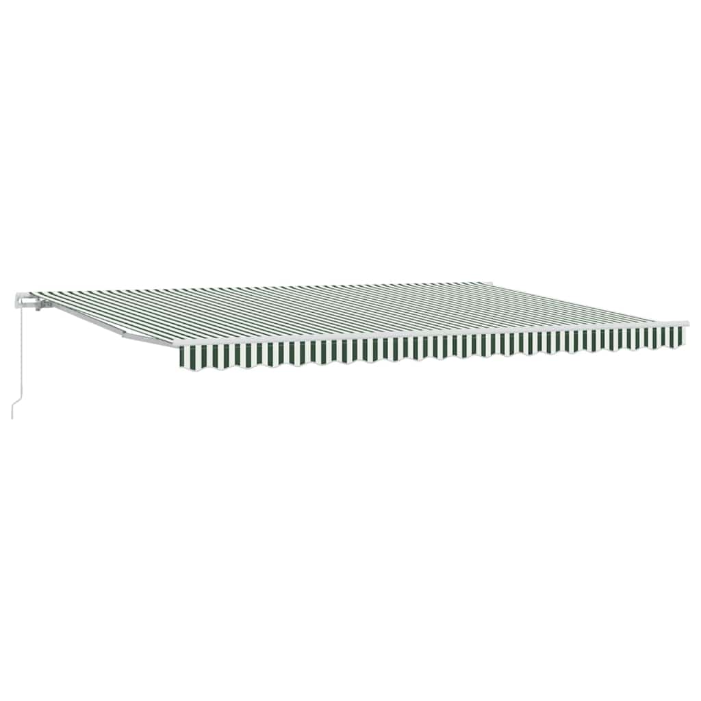 Inklapbaar Zonnescherm Groen En Wit 500 × 300 Cm Groen En Geel (Anthraciet Frame)