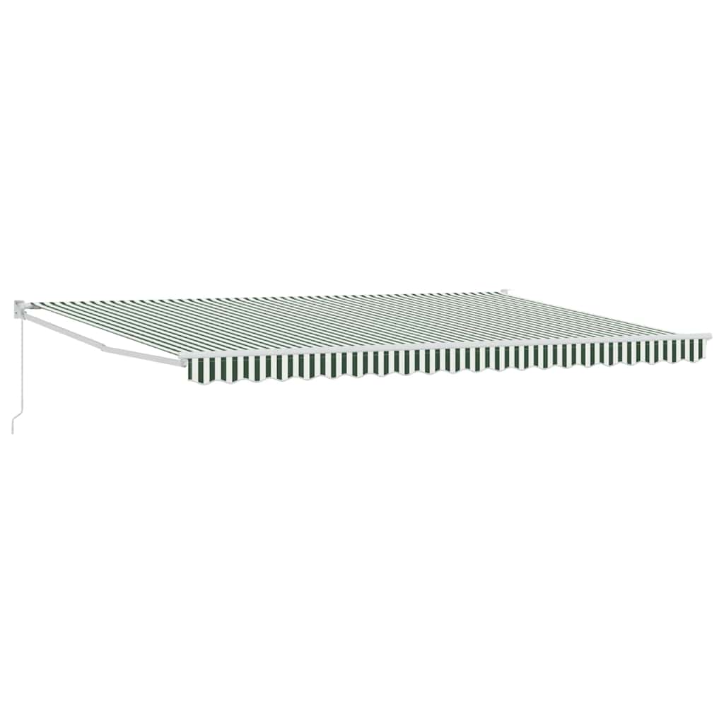 Inklapbaar Zonnescherm Groen En Wit 500 × 300 Cm Groen En Wit