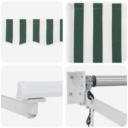 Inklapbaar Zonnescherm Groen En Wit 500 × 300 Cm Groen En Wit