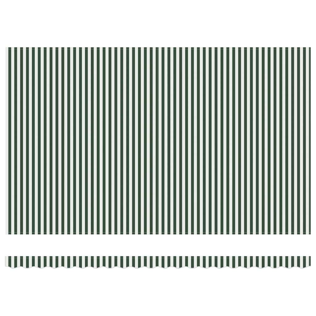 Inklapbaar Zonnescherm Groen En Wit 500 × 300 Cm Groen En Wit