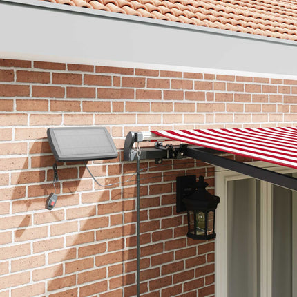Uitschuifbare Luifel Stof En Aluminium Rood En Wit