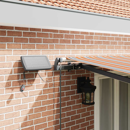 Uitschuifbare Luifel Meerkleurig Stof En Aluminium Oranje/Grijs/Blauw/Wit