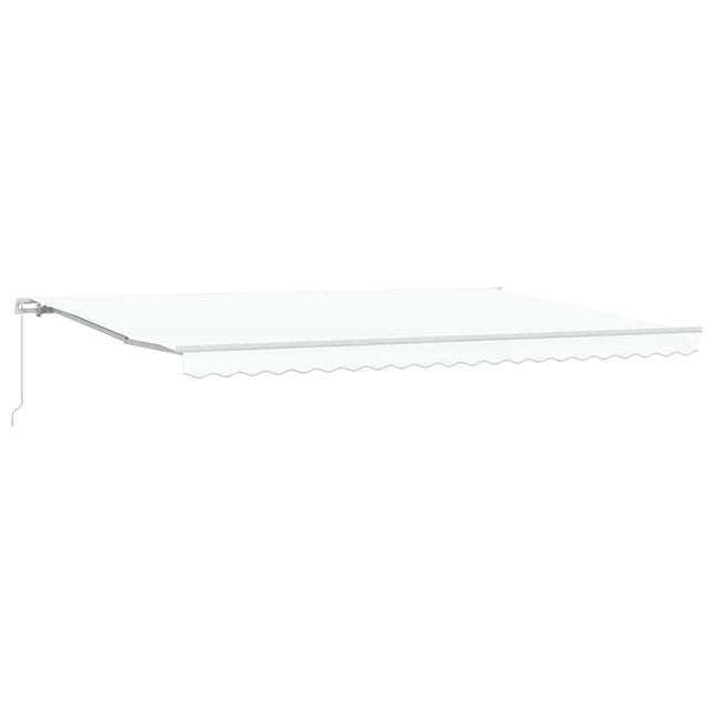 Inklapbaar Zonnescherm Wit 500 × 350 Cm Polyester En Aluminium Beige