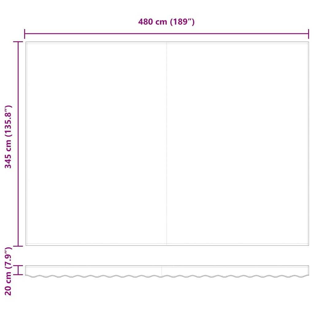 Inklapbaar Zonnescherm Groen En Wit 500 × 350 Cm Groen En Geel