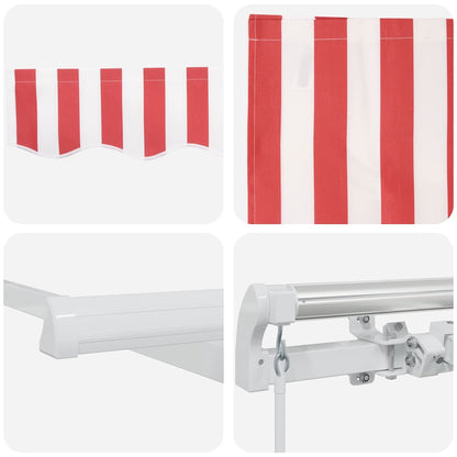 Inklapbaar Zonnescherm Rood En Wit 600 × 350 Cm