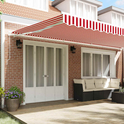 Inklapbaar Zonnescherm Rood En Wit 600 × 350 Cm