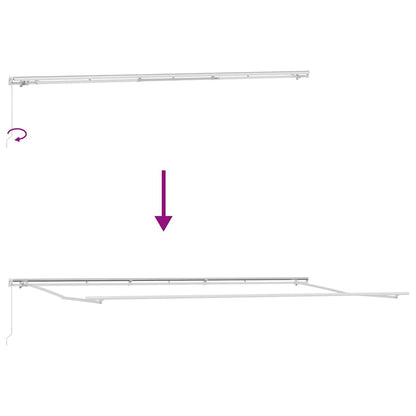 Inklapbaar Zonnescherm Rood En Wit 600 × 350 Cm