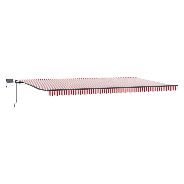 Uitschuifbare Luifel Stof En Aluminium Rood En Wit