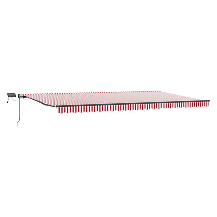 Uitschuifbare Luifel Stof En Aluminium Rood En Wit