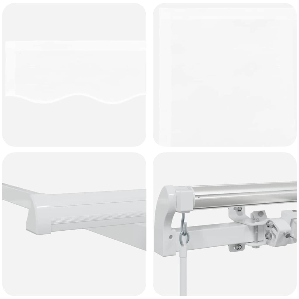 Inklapbaar Zonnescherm Wit 600 × 350 Cm Polyester En Aluminium