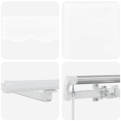 Inklapbaar Zonnescherm Wit 600 × 350 Cm Stof En Staal
