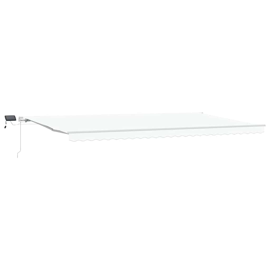 Inklapbaar Zonnescherm Wit 600 × 350 Cm Stof En Staal