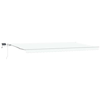 Inklapbaar Zonnescherm Wit 600 × 350 Cm Stof En Staal