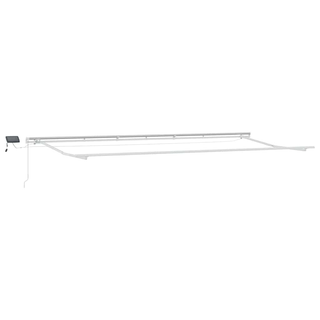Inklapbaar Zonnescherm Wit 600 × 350 Cm Stof En Staal