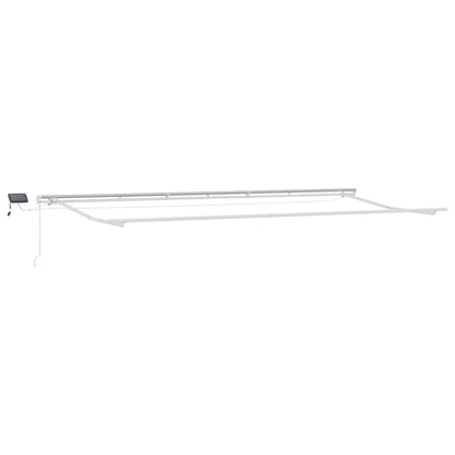 Inklapbaar Zonnescherm Wit 600 × 350 Cm Stof En Staal