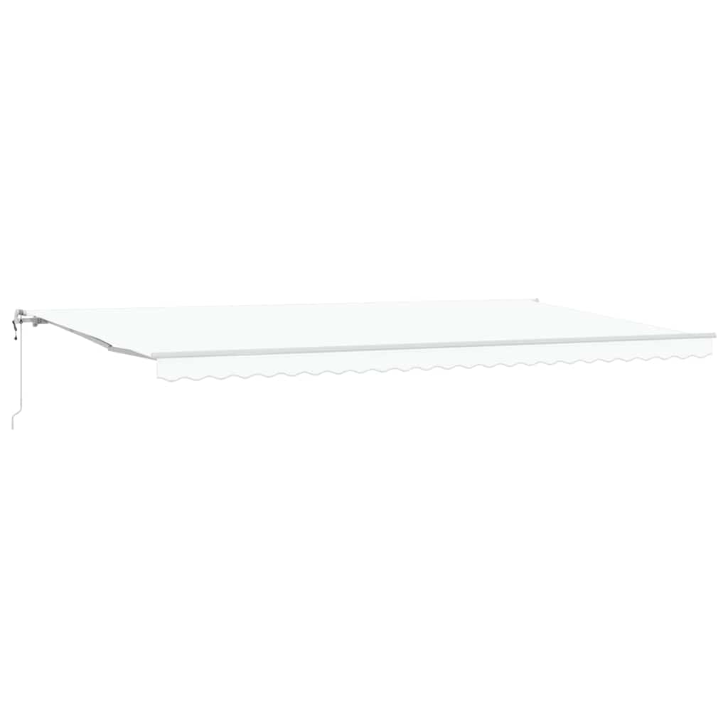 Inklapbaar Zonnescherm Wit 600 × 350 Cm Stof En Staal