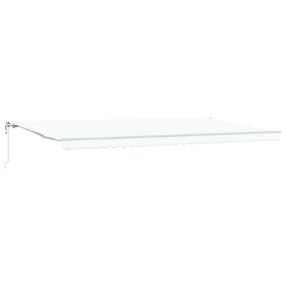Inklapbaar Zonnescherm Wit 600 × 350 Cm Stof En Staal