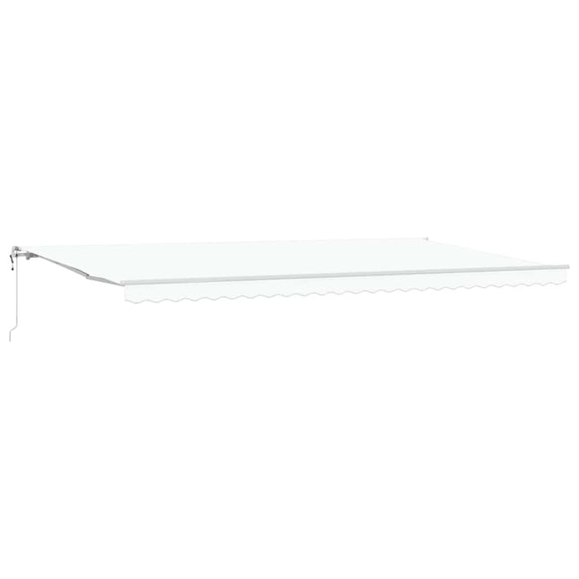 Inklapbaar Zonnescherm Wit 600 × 350 Cm Stof En Staal