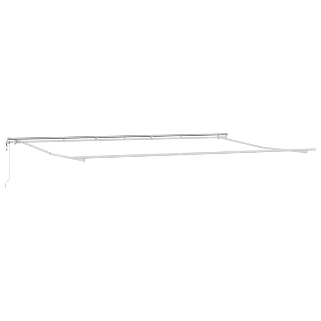 Inklapbaar Zonnescherm Wit 600 × 350 Cm Stof En Staal