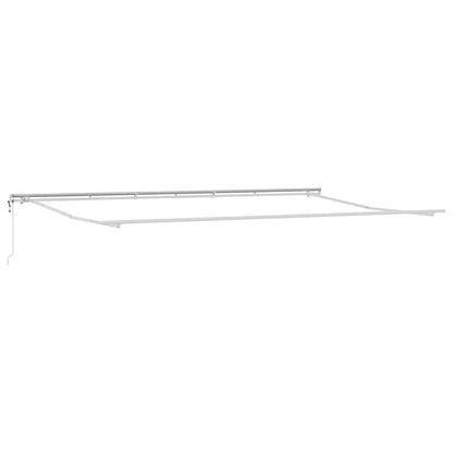 Inklapbaar Zonnescherm Wit 600 × 350 Cm Stof En Staal