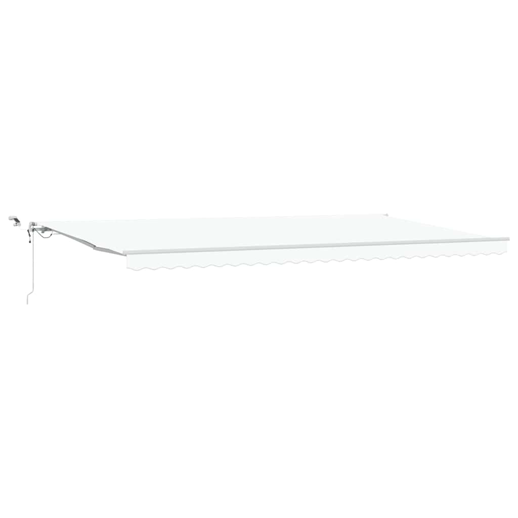 Inklapbaar Zonnescherm Wit 600 × 350 Cm Polyester En Metaal