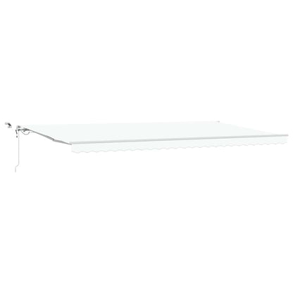 Inklapbaar Zonnescherm Wit 600 × 350 Cm Polyester En Metaal