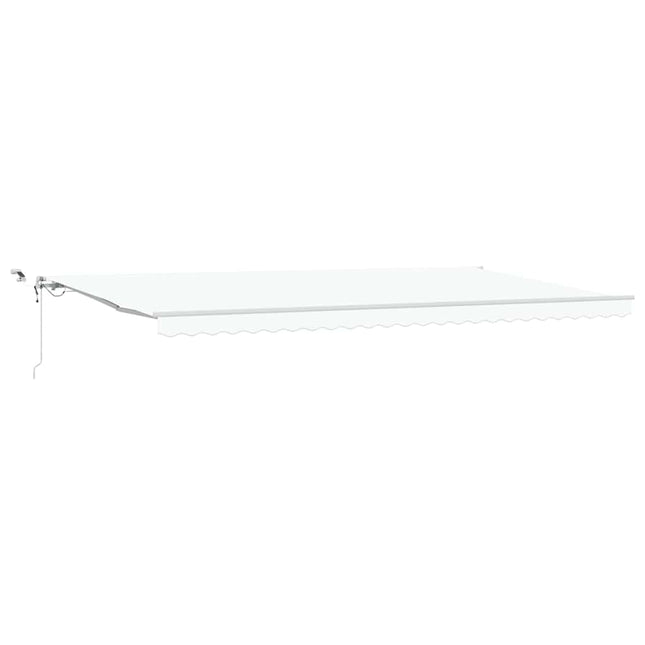 Inklapbaar Zonnescherm Wit 600 × 350 Cm Polyester En Metaal
